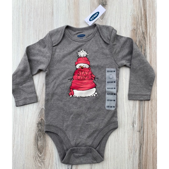 Old Navy Other - NWT Snowman "Stay Cozy" Onesie - Size 12-18M ⛄️